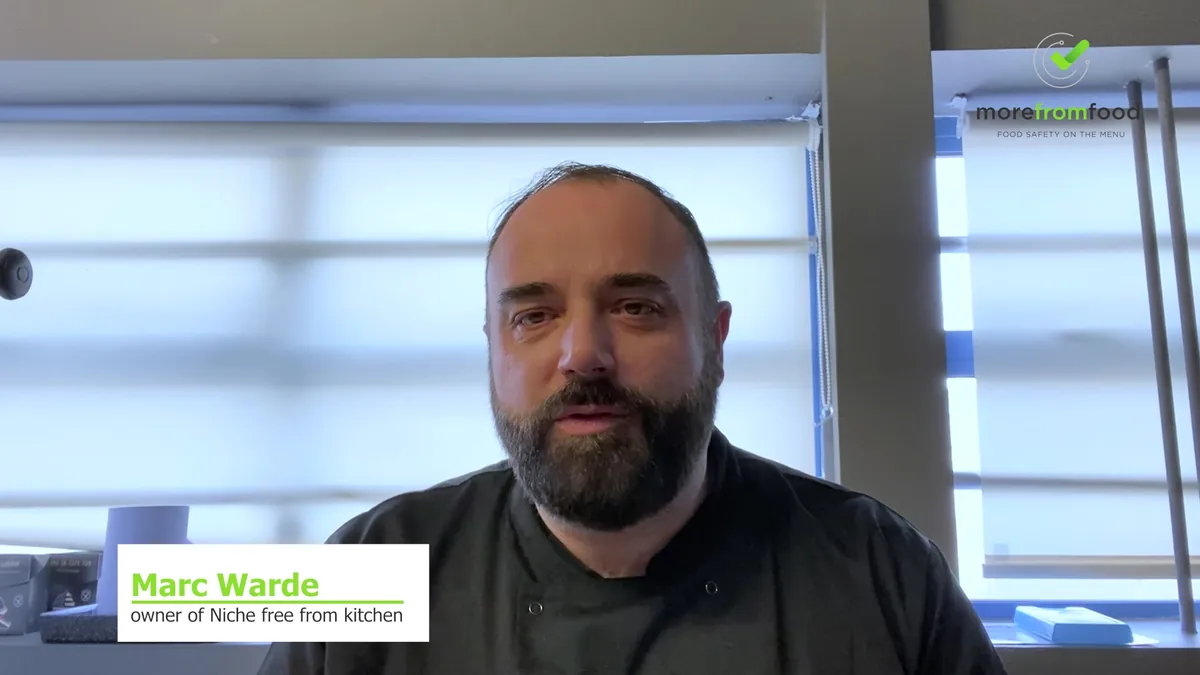 Marc Warde, owner of Niche free from kitchen, sharing his experience with MoreFromFood HACCP software